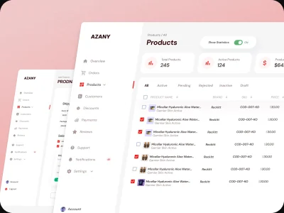Azany Seller Central product management screens