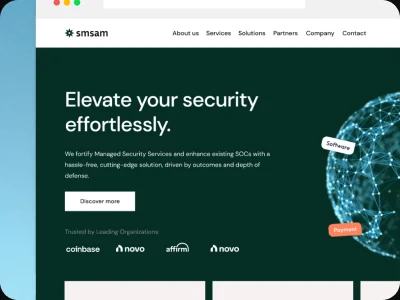 SmSam Systems cybersecurity website hero