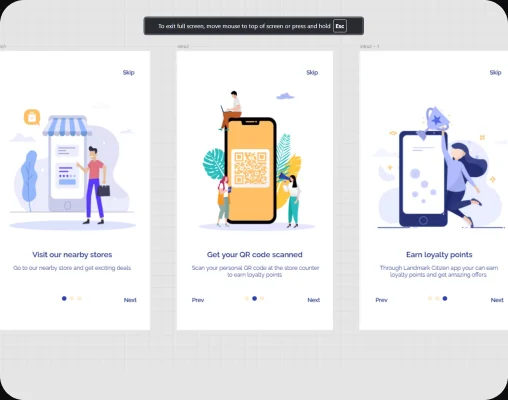 Moni onboarding walkthrough screens